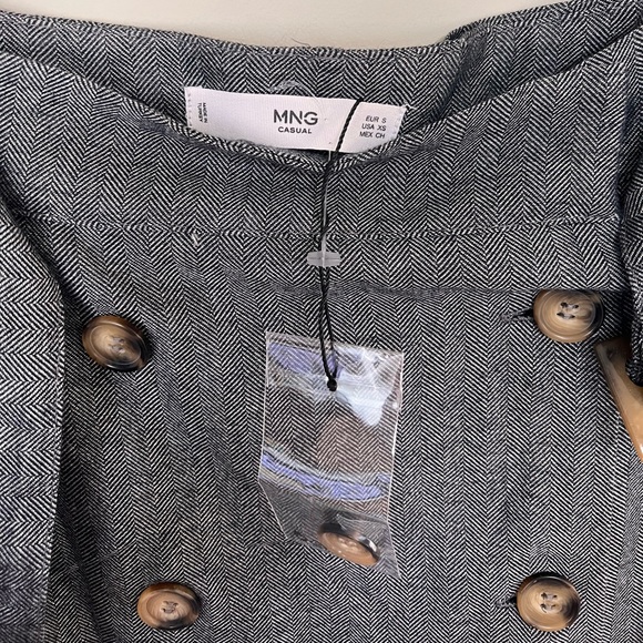NEW Mango MNG Casual Gray Button Mini A Line Skirt | Size XS - Picture 7 of 8